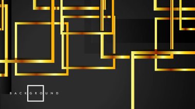 Vektör Modern Soyut Kareler Arka Planlar . siyah ve altın renk degradesi ile. eps 10 şablonu