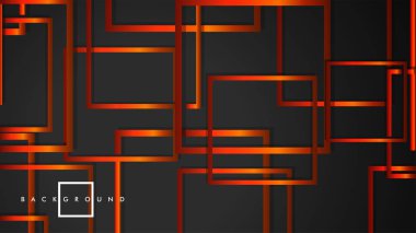 Vektör Modern Soyut Kareler Arka Planlar . siyah turuncu degrade ile. eps 10 şablonu