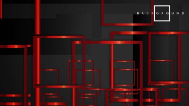 Vektör Modern Soyut Kareler Arka Planlar . siyah ve kırmızı metal renk degradesi ile. eps 10 şablonu