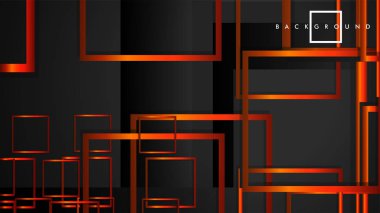 Vektör Modern Soyut Kareler Arka Planlar . siyah turuncu degrade ile. eps 10 şablonu