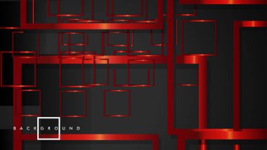 Vektör Modern Soyut Kareler Arka Planlar . siyah ve kırmızı metal renk degradesi ile. eps 10 şablonu