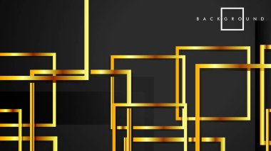 Vektör Modern Soyut Kareler Arka Planlar . siyah ve altın renk degradesi ile. eps 10 şablonu