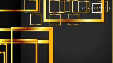 Vektör Modern Soyut Kareler Arka Planlar . siyah ve altın renk degradesi ile. eps 10 şablonu