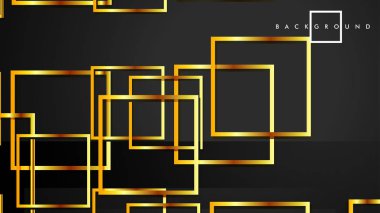 Vektör Modern Soyut Kareler Arka Planlar . siyah ve altın renk degradesi ile. eps 10 şablonu