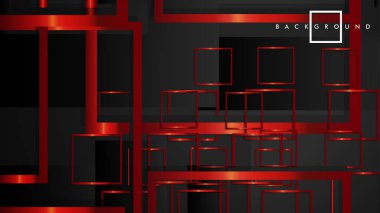 Vektör Modern Soyut Kareler Arka Planlar . siyah ve kırmızı metal renk degradesi ile. eps 10 şablonu
