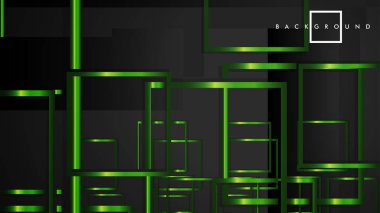 Vektör Modern Soyut Kareler Arka Planlar . siyah ve yeşil metal renk degradesi ile. eps 10 şablonu