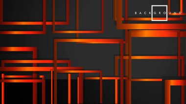 Vektör Modern Soyut Kareler Arka Planlar . siyah turuncu degrade ile. eps 10 şablonu