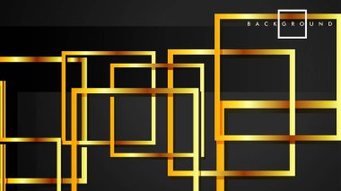 Vektör Modern Soyut Kareler Arka Planlar . siyah ve altın renk degradesi ile. eps 10 şablonu