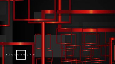 Vektör Modern Soyut Kareler Arka Planlar . siyah ve kırmızı metal renk degradesi ile. eps 10 şablonu