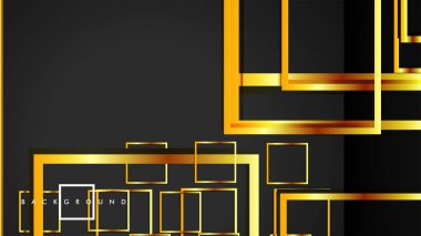 Vektör Modern Soyut Kareler Arka Planlar . siyah ve altın renk degradesi ile. eps 10 şablonu