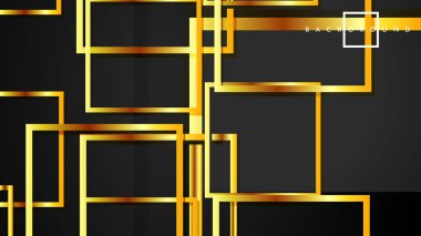 Vektör Modern Soyut Kareler Arka Planlar . siyah ve altın renk degradesi ile. eps 10 şablonu