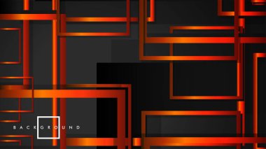 Vektör Modern Soyut Kareler Arka Planlar . siyah turuncu degrade ile. eps 10 şablonu