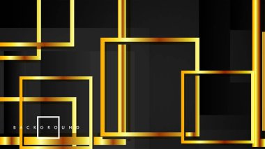 Vektör Modern Soyut Kareler Arka Planlar . siyah ve altın renk degradesi ile. eps 10 şablonu