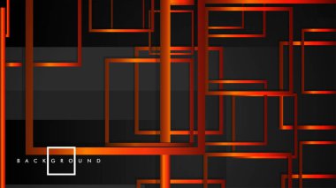 Vektör Modern Soyut Kareler Arka Planlar . siyah turuncu degrade ile. eps 10 şablonu