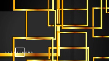Vektör Modern Soyut Kareler Arka Planlar . siyah ve altın renk degradesi ile. eps 10 şablonu