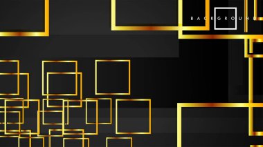 Vektör Modern Soyut Kareler Arka Planlar . siyah ve altın renk degradesi ile. eps 10 şablonu