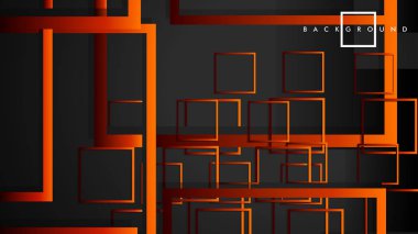 Vektör Modern Soyut Kareler Arka Planlar . siyah kırmızı turuncu degrade ile. eps 10 şablonu