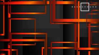 Vektör Modern Soyut Kareler Arka Planlar . siyah turuncu degrade ile. eps 10 şablonu