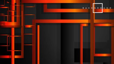 Vektör Modern Soyut Kareler Arka Planlar . siyah turuncu degrade ile. eps 10 şablonu