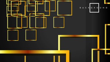 Vektör Modern Soyut Kareler Arka Planlar . siyah ve altın renk degradesi ile. eps 10 şablonu