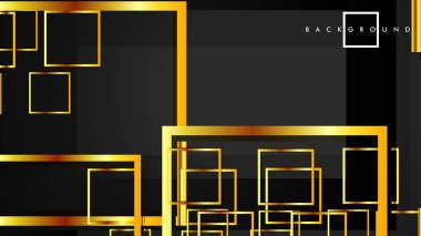 Vektör Modern Soyut Kareler Arka Planlar . siyah ve altın renk degradesi ile. eps 10 şablonu