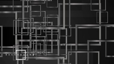 Vektör Modern Soyut Kareler Arka Planlar . siyah ve gri metal renk degradesi ile. eps 10 şablonu