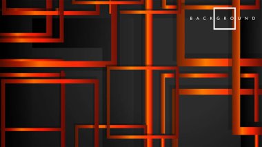 Vektör Modern Soyut Kareler Arka Planlar . siyah turuncu degrade ile. eps 10 şablonu