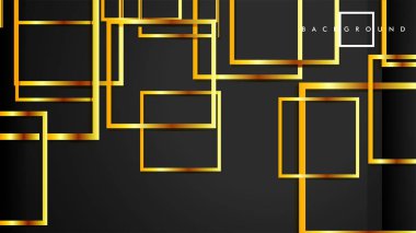 Vektör Modern Soyut Kareler Arka Planlar . siyah ve altın renk degradesi ile. eps 10 şablonu