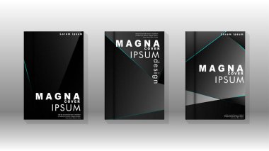 Kapak tasarım deseninin arka planı. mavi üçgen çizgi. Vektör ön sayfa yazı tipi