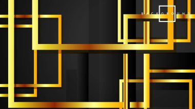 Vektör Modern Soyut Kareler Arka Planlar . siyah ve altın renk degradesi ile. eps 10 şablonu