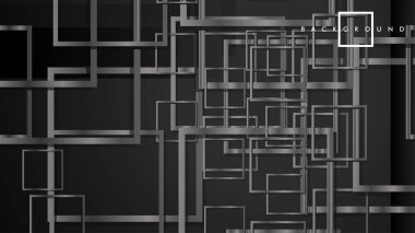 Vektör Modern Soyut Kareler Arka Planlar . siyah ve gri metal renk degradesi ile. eps 10 şablonu