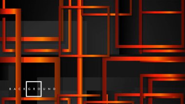 Vektör Modern Soyut Kareler Arka Planlar . siyah turuncu degrade ile. eps 10 şablonu