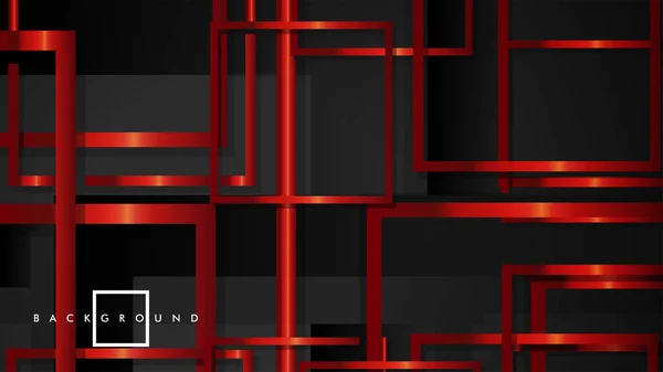 Vector modern absztrakt négyzetek háttérrel. egy fekete és piros fém színátmenet. EPS 10 sablon — Stock Vector