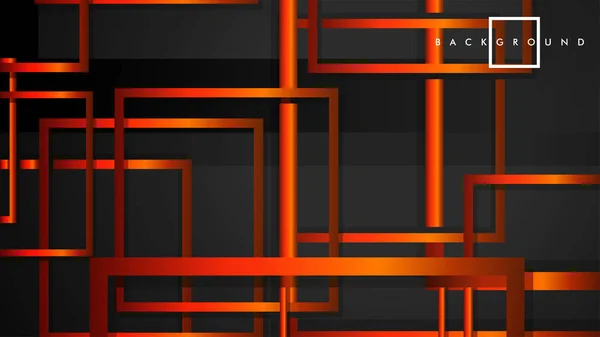 Pozadí moderních abstraktních čtverců. s černým oranžovým přechodem. Šablona EPS 10 — Stockový vektor
