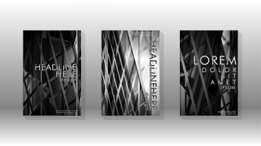 Arka plan geometrik tasarımlı kapak kitabı. Şekilleri ve çizgileri degrade renklerle şekillendirir