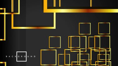 Vektör Modern Soyut Kareler Arka Planlar . siyah ve altın renk degradesi ile. eps 10 şablonu