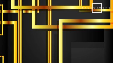 Vektör Modern Soyut Kareler Arka Planlar . siyah ve altın renk degradesi ile. eps 10 şablonu