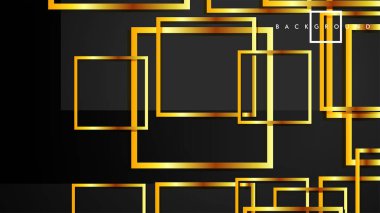 Vektör Modern Soyut Kareler Arka Planlar . siyah ve altın renk degradesi ile. eps 10 şablonu