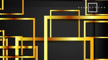 Vektör Modern Soyut Kareler Arka Planlar . siyah ve altın renk degradesi ile. eps 10 şablonu