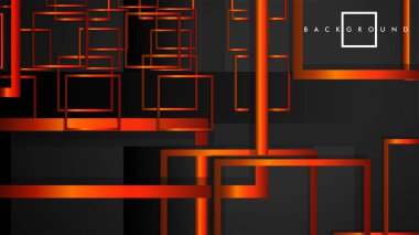 Vektör Modern Soyut Kareler Arka Planlar . siyah turuncu degrade ile. eps 10 şablonu