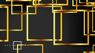 Vektör Modern Soyut Kareler Arka Planlar . siyah ve altın renk degradesi ile. eps 10 şablonu