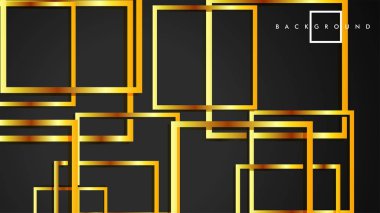 Vektör Modern Soyut Kareler Arka Planlar . siyah ve altın renk degradesi ile. eps 10 şablonu