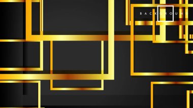 Vektör Modern Soyut Kareler Arka Planlar . siyah ve altın renk degradesi ile. eps 10 şablonu