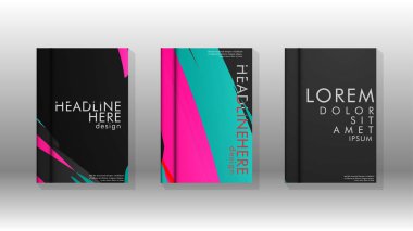 Geometrik tasarım arka planlı kapak kitabı