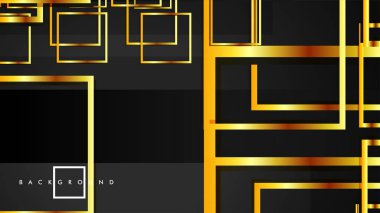 Vektör Modern Soyut Kareler Arka Planlar . siyah ve altın renk degradesi ile. eps 10 şablonu