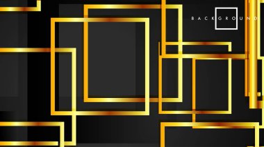 Vektör Modern Soyut Kareler Arka Planlar . siyah ve altın renk degradesi ile. eps 10 şablonu