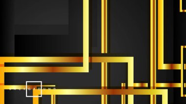Vektör Modern Soyut Kareler Arka Planlar . siyah ve altın renk degradesi ile. eps 10 şablonu