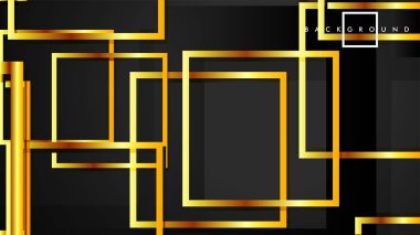 Vektör Modern Soyut Kareler Arka Planlar . siyah ve altın renk degradesi ile. eps 10 şablonu