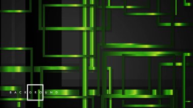 Vektör Modern Soyut Kareler Arka Planlar . siyah ve yeşil metal renk degradesi ile. eps 10 şablonu