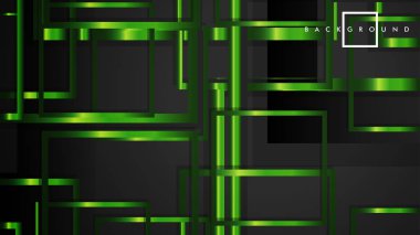 Vektör Modern Soyut Kareler Arka Planlar . siyah ve yeşil metal renk degradesi ile. eps 10 şablonu